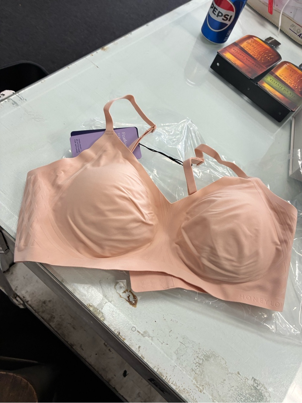 Honeylove Silhouette Wireless Bra Woman's Sz XL 38D/DD(E) Blush Pink Shaping